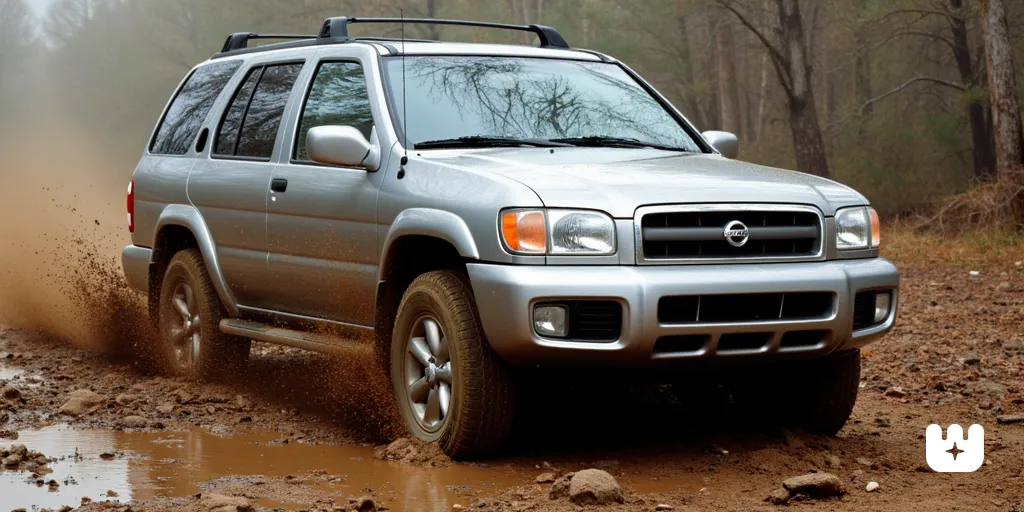 silver 2002 Nissan Pathfinder SUV going off-roa....png